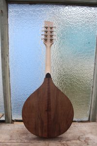Carved top mandolin English walnut handmade Cornwall UK