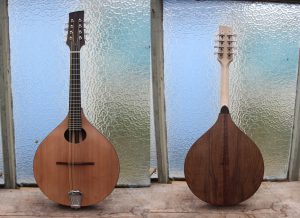 Carved top mandolin, handmade in Cornwall.